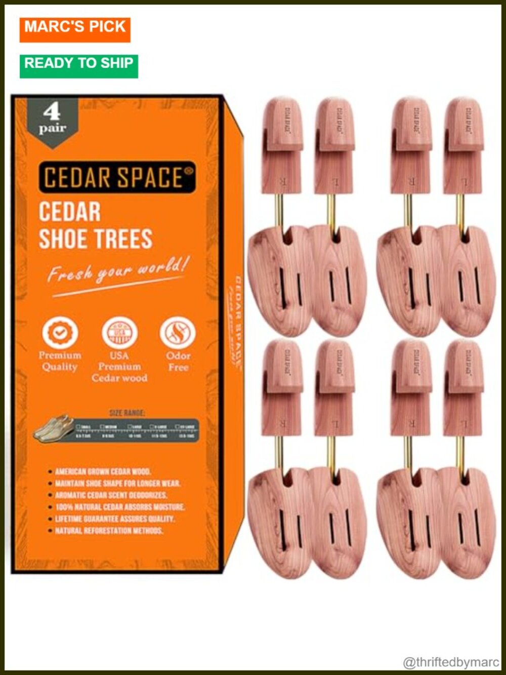 Cedar Shoe Trees Wood Shoe Stretcher Adjustable for Men 6.5-13